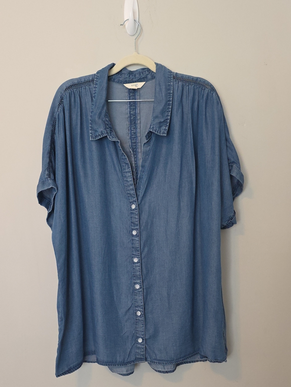 Terra & Sky Lyocell Chambray Button Front Shirt